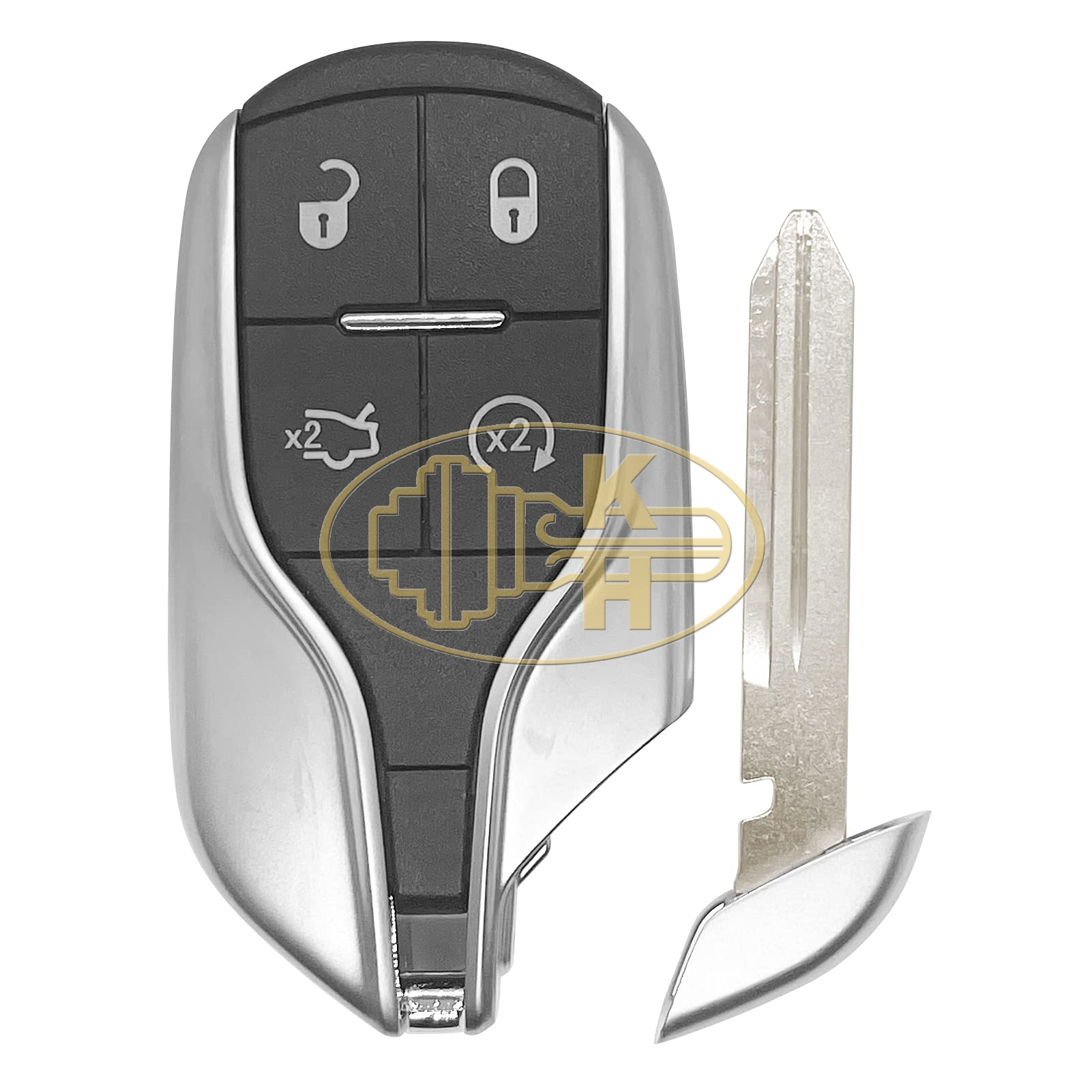Remote Key Fob Light Button 4 Button ASK 433.92MHz ID46 for Maserati